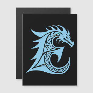 Invitación Magnética Letra E de estilo dragón, alfabeto de dragón, mono