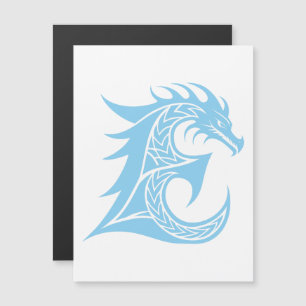 Invitación Magnética Letra E de estilo dragón, alfabeto de dragón, mono