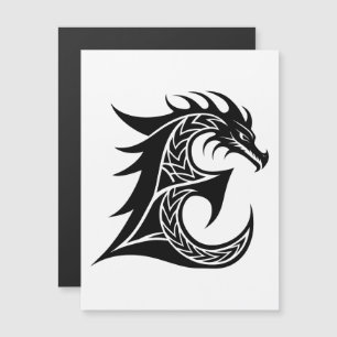 Invitación Magnética Letra E de estilo dragón, alfabeto de dragón, mono
