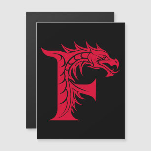 Invitación Magnética Letra F de estilo dragón, alfabeto de dragón, mono