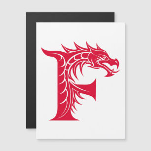 Invitación Magnética Letra F de estilo dragón, alfabeto de dragón, mono