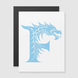 Invitación Magnética Letra F de estilo dragón, alfabeto de dragón, mono