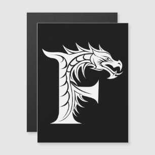 Invitación Magnética Letra F de estilo dragón, alfabeto de dragón, mono
