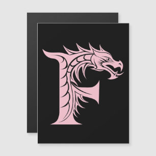 Invitación Magnética Letra F de estilo dragón, alfabeto de dragón, mono