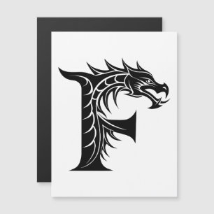 Invitación Magnética Letra F de estilo dragón, alfabeto de dragón, mono