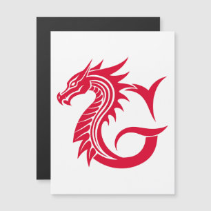 Invitación Magnética Letra G de estilo dragón, alfabeto de dragón, mono