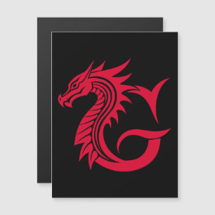 Invitación Magnética Letra G de estilo dragón, alfabeto de dragón, mono