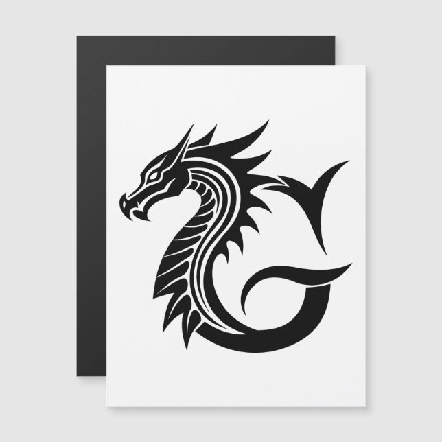 Invitación Magnética Letra G de estilo dragón, alfabeto de dragón, mono (Anverso/Reverso)