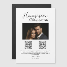 Invitación Magnética Letrero de Fondo de Luna de Miel con Código QR, Bo