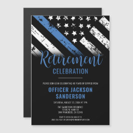 Invitación Magnética Ley de la Línea Azul Fina Jubilación de la Policía