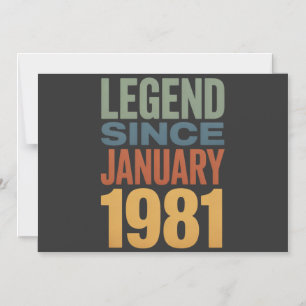 Invitación Magnética Leyenda Desde Enero 1981 Clásico Cumpleaños Retro
