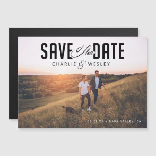 Invitación Magnética LGBTQ Modern Save the Date con foto