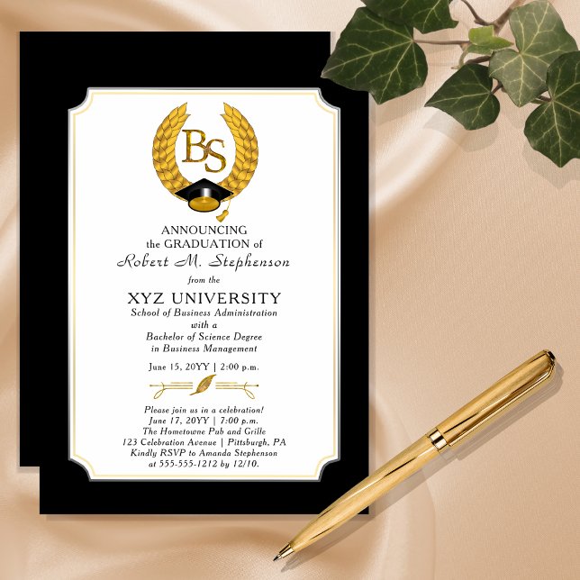 Invitación Magnética Licenciatura en Ciencias - Grado de Licenciatura U ("BS" Bachelor of Science Degree College Graduation Magnetic Announcement | Party Invitation)