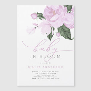 Invitación Magnética Lilac Floral Baby en Bloom Shower Chica