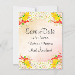 Invitación Magnética Lily Flower Garden Wedding Save the Date