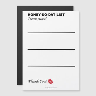 Invitación Magnética Lista de datos de Honey Do
