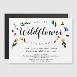 Invitación Magnética Little Wildflower on the Way Floral Baby Shower
