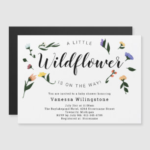 Invitación Magnética Little Wildflower on the Way Floral Baby Shower