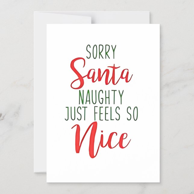 Invitación Magnética Lo siento Santa ser travieso simplemente se siente (Anverso)