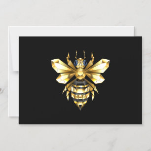 Invitación Magnética Logotipo de Relieve metalizado dorado falso poligo