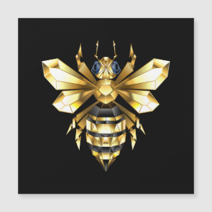 Invitación Magnética Logotipo de Relieve metalizado dorado falso poligo