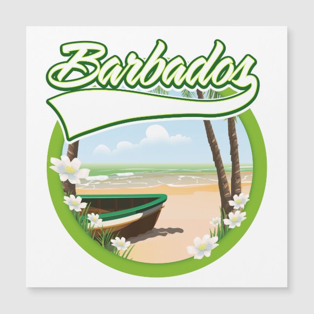 Invitación Magnética logotipo de viaje a Barbados (Anverso)