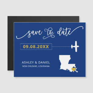 Invitación Magnética Louisiana Wedding Save the Date Card, Map