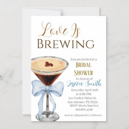 Invitación Magnética Love is Brewing Blue Bridal Shower Invitation 