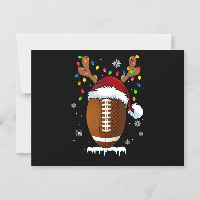Invitación Magnética Luces de Balón de Fútbol de Navidad Chicos Diverti (Anverso)