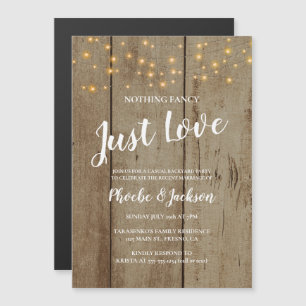 Invitación Magnética Luces de Cuerda Rústicas de Amor para Boda Fugaz