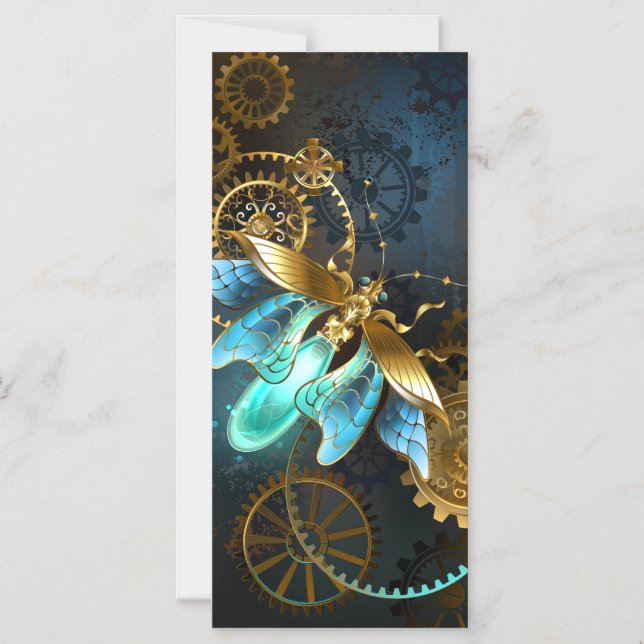 Invitación Magnética Luciérnaga de Steampunk (Anverso)