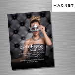 Invitación Magnética Lujo de la fiesta de cumpleaños<br><div class="desc">Personalice y agregue los detalles de su foto y fiesta. He usado un overlay oscuro sobre la foto para que sea más fácil leer el texto. He agregado 2 capas, pero sólo una está activa. Hay un pequeño símbolo al final de la capa/línea superpuesta que puede hacer clic para ocultar...</div>