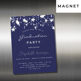 Invitación Magnética Lujo de la fiesta de graduación de las estrellas b