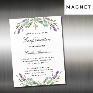 Invitación Magnética Lujo de los violines de lavanda de confirmación
