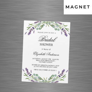 Invitación Magnética Lujo de lujo de lavanda de ducha de novia violeta