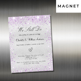 Invitación Magnética Lujo de renovación de boda de promesa violeta de p