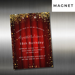 Invitación Magnética Lujo en el cine con el oro rojo de cumpleaños