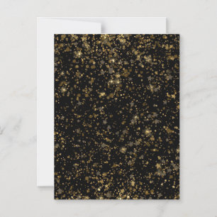 Invitación Magnética Lujo Patrón de Confeti Negro y Dorado   Nuevo Lujo
