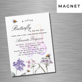 Invitación Magnética Lujo violáceo de flores silvestres de Baby Shower