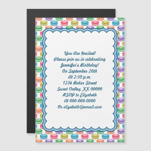 Invitación Magnética Macarones coloridos de arte pop