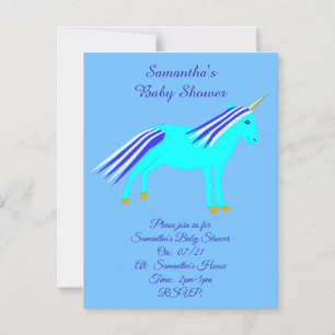 Invitación Magnética Magn, Personalizado de Baby Shower unicornio