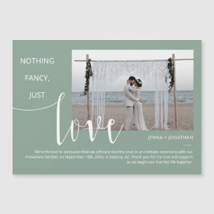 Invitación Magnética Magnate de fotos de escritura mínima verde sage