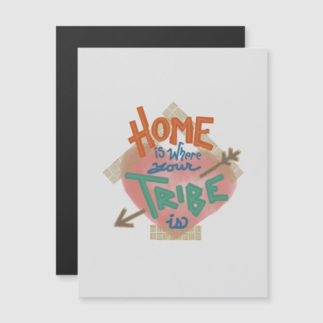 Invitación Magnética Magnate delgado de la familia de amigos (Anverso/Reverso)