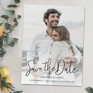 Invitación Magnética Magnet Save the Fates with Photo and Black Script 