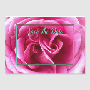 Invitación Magnética Magnético Rosa Rosa Guarda La Fecha