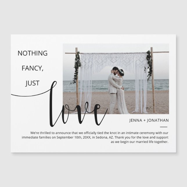 Invitación Magnética Magnetoscopio de imágenes de escritura minimalista (Anverso)