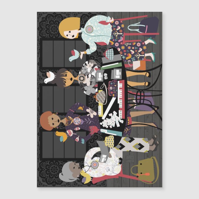 Invitación Magnética Mah Jongg Birds (Anverso)