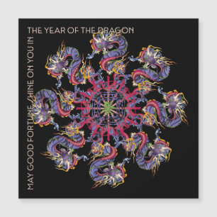 Invitación Magnética Mah Jongg Dragon Year Flat Magnet