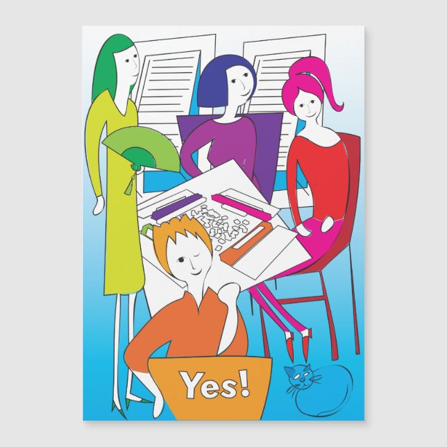 Invitación Magnética Mah Jongg Yes Magnet Card (Anverso)