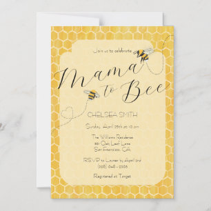 Invitación Magnética Mamá para Abeja Dulce Fiesta de Bebé Abeja Melífer